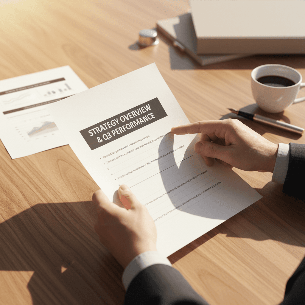 Hands reviewing contract documents on a clean desk